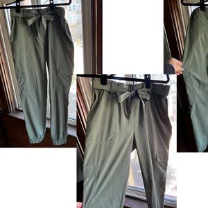 Banana Republic Army Green Tie-Waste Cargo Jogger